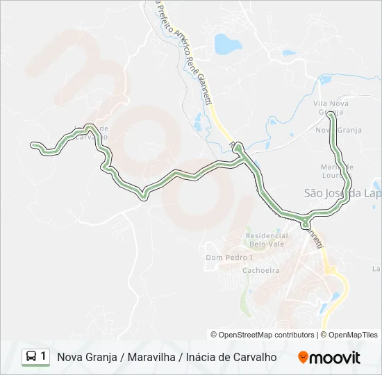1 Bus Line Map