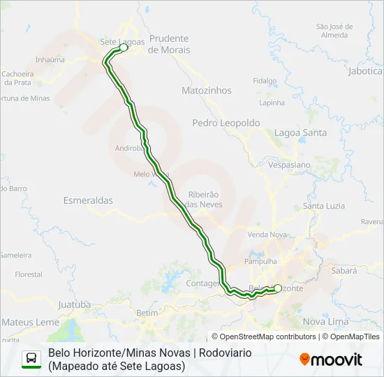 MINAS NOVAS (PÁSSARO VERDE) Bus Line Map