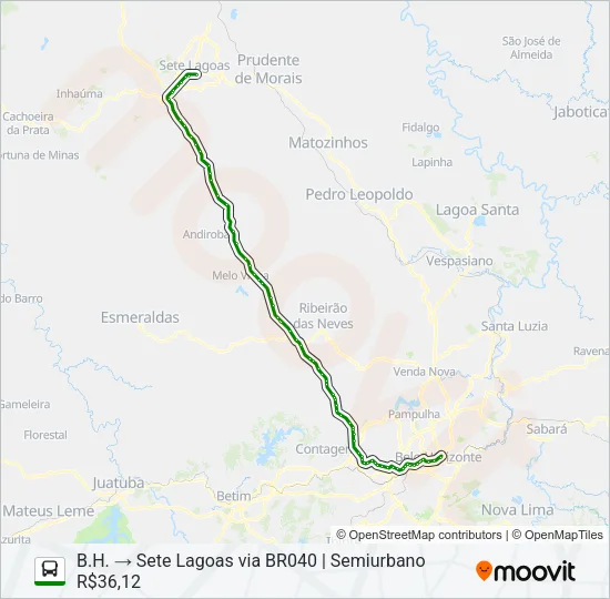 SETE LAGOAS (SETELAGOANO) Bus Line Map