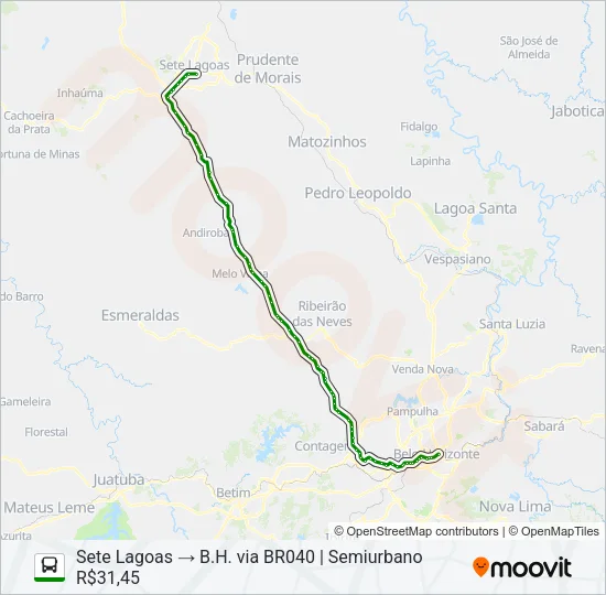 BELO HORIZONTE (SETELAGOANO) Bus Line Map