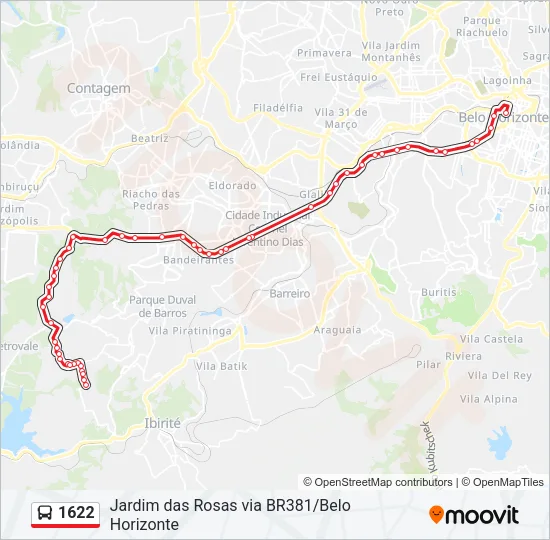 1622 Bus Line Map