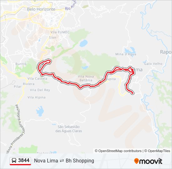 3844 bus Line Map