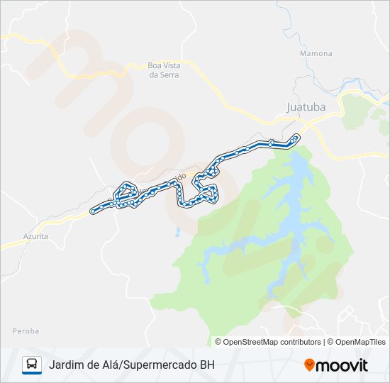 Mapa da linha 2200 de ônibus