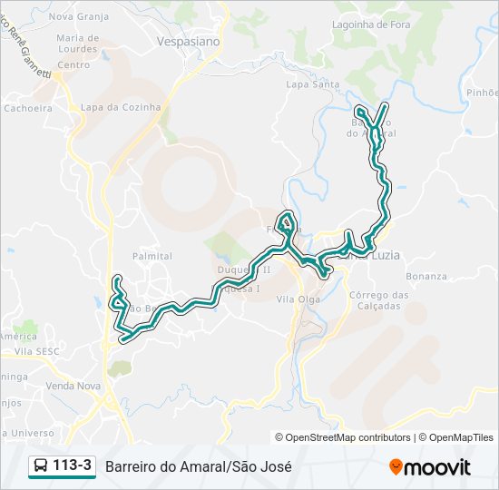113-3 Bus Line Map