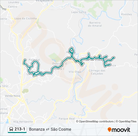 213-1 Bus Line Map