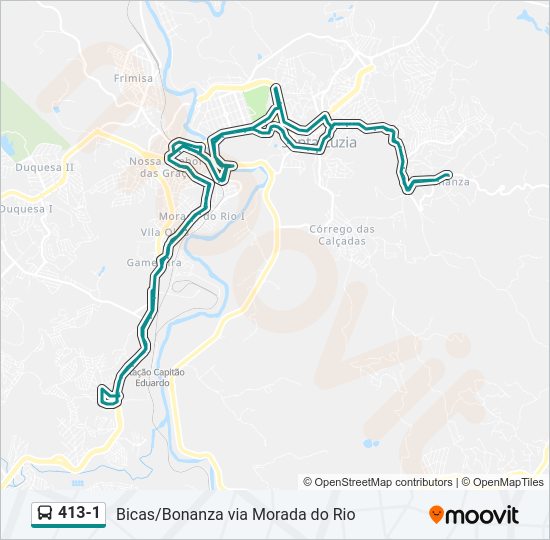 Mapa da linha 413-1 de ônibus