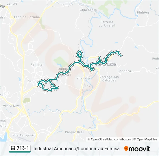 713-1 Bus Line Map