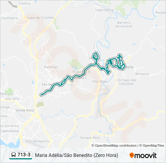 Mapa de 713-3 de autobús