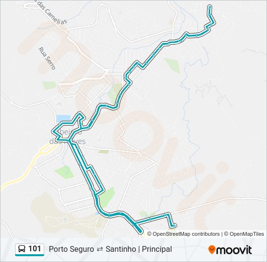 Mapa da linha 101 de ônibus