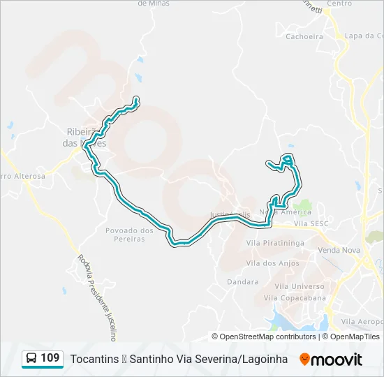 109 Bus Line Map