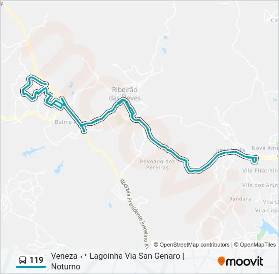 119 Bus Line Map