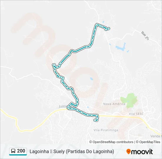 200 Bus Line Map
