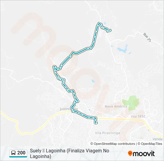 200 Bus Line Map