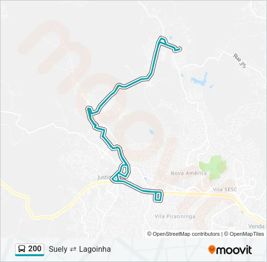 200 Bus Line Map
