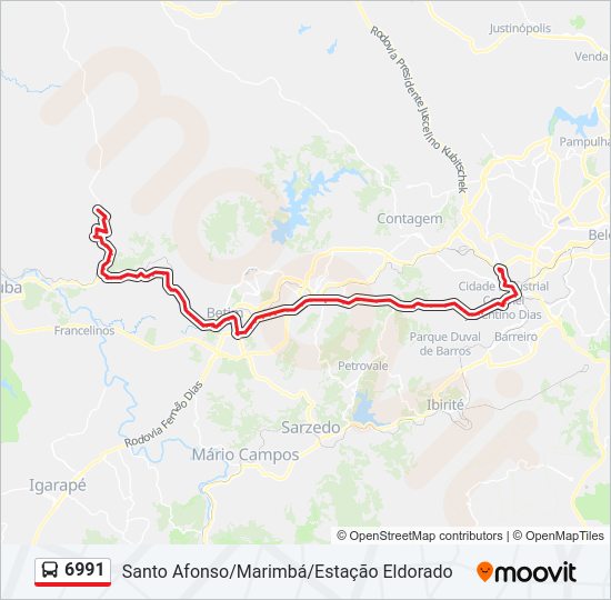 Mapa de 6991 de autobús