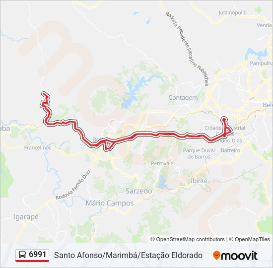 Mapa de 6991 de autobús