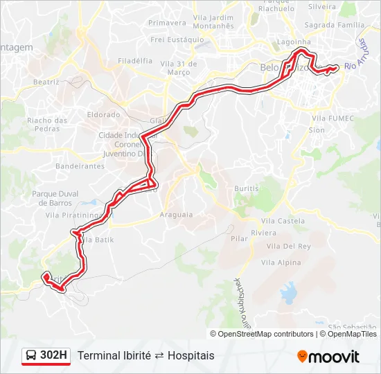 302H Bus Line Map