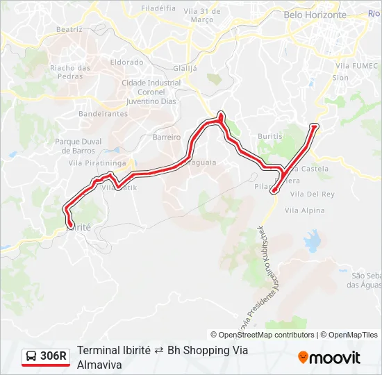306R Bus Line Map