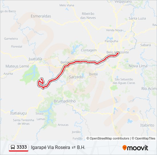 Mapa de 3333 de autobús