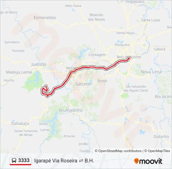 3333 Bus Line Map