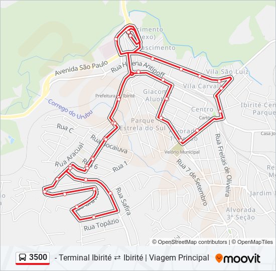 Mapa de 3500 de autobús