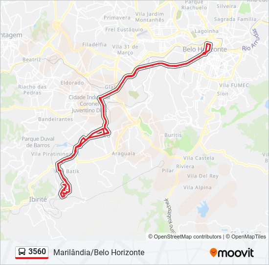 Mapa de 3560 de autobús