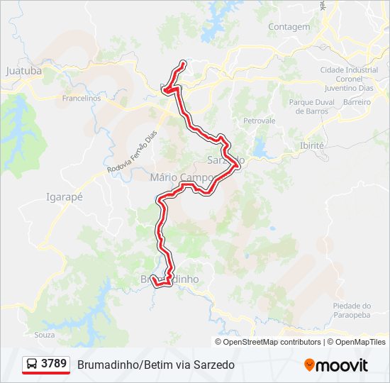 Mapa de 3789 de autobús