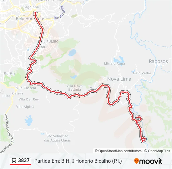 3837 Bus Line Map