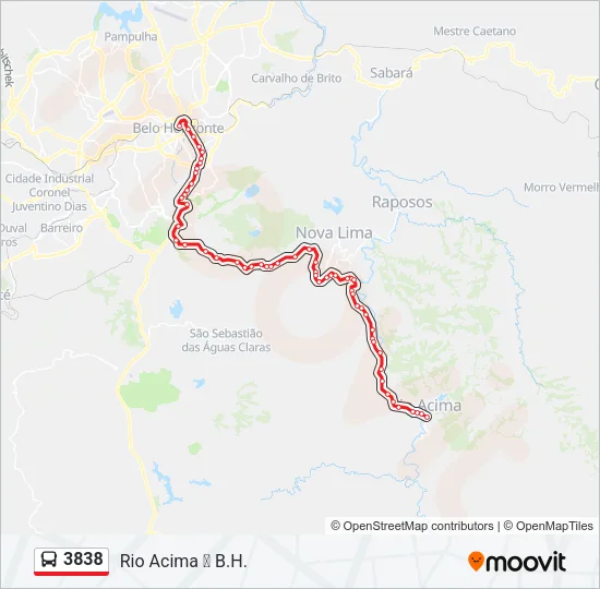 3838 Bus Line Map