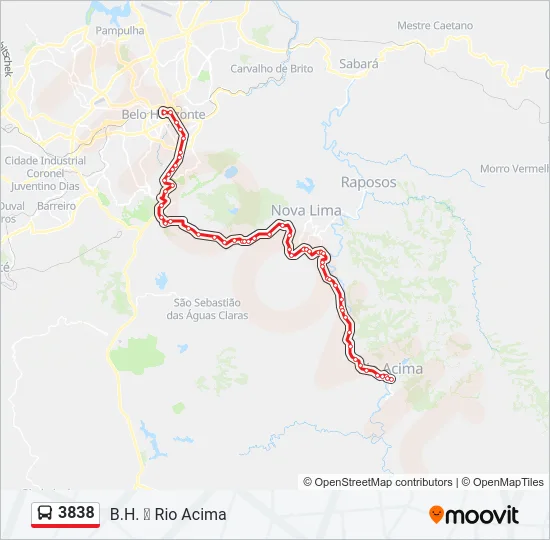 3838 Bus Line Map