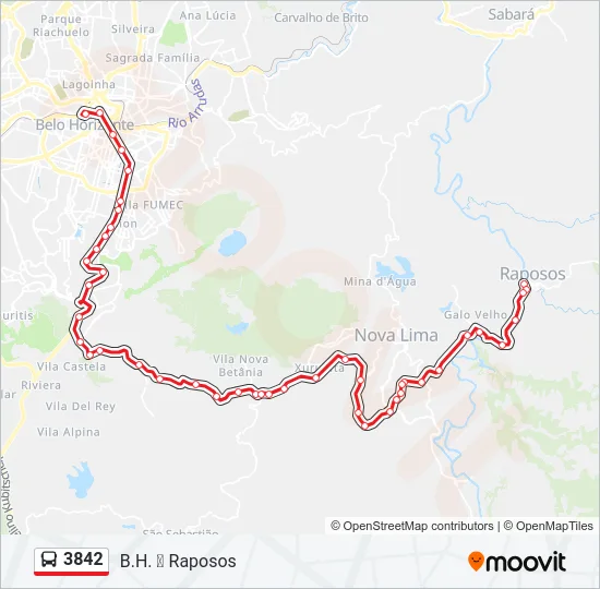 3842 Bus Line Map