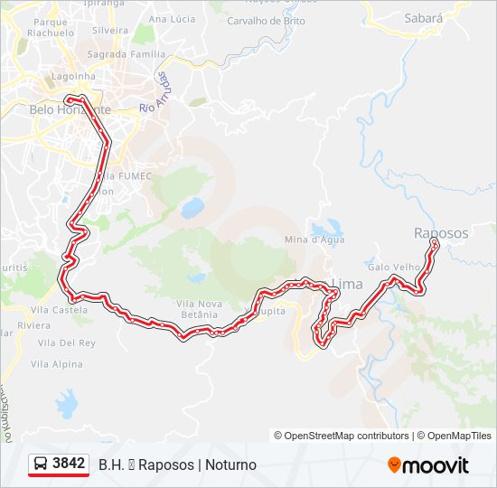 Mapa de 3842 de autobús