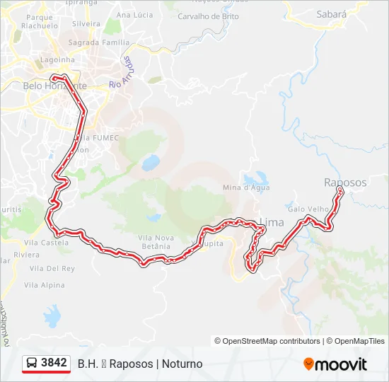 3842 Bus Line Map