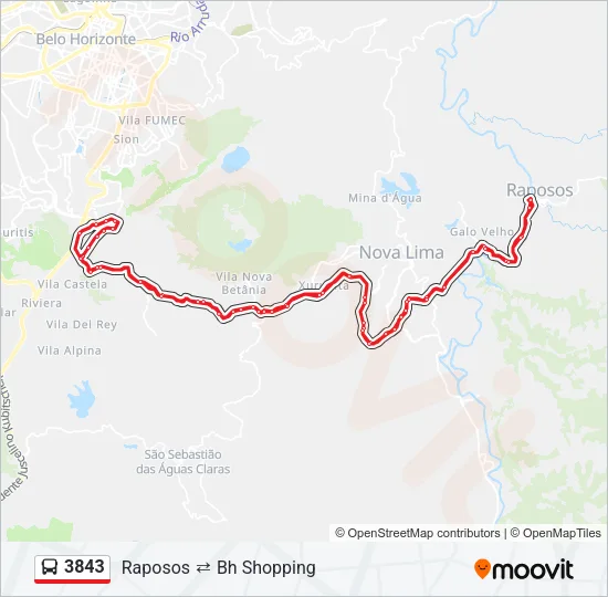 3843 Bus Line Map