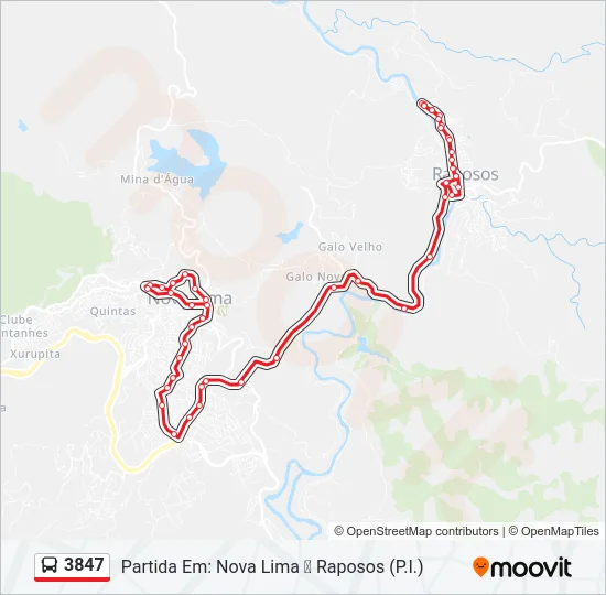 3847 Bus Line Map