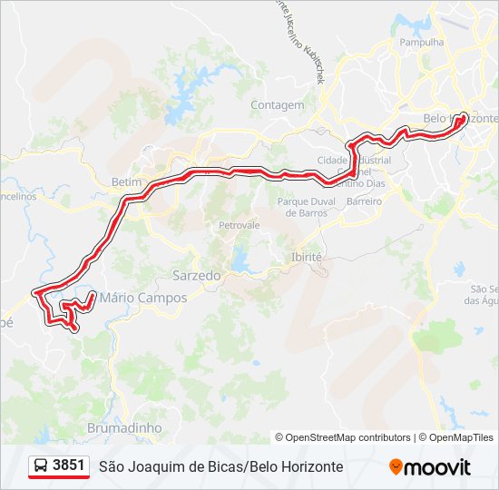 Mapa de 3851 de autobús