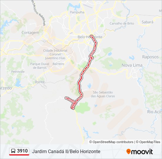 Mapa de 3910 de autobús