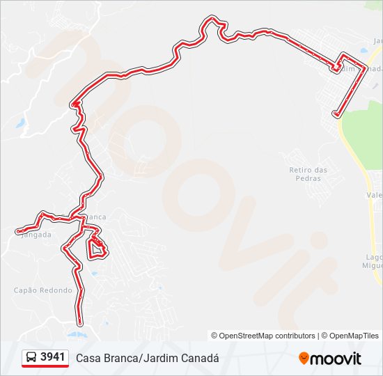 Mapa de 3941 de autobús