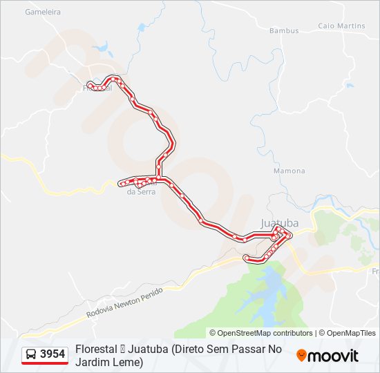 Mapa de 3954 de autobús