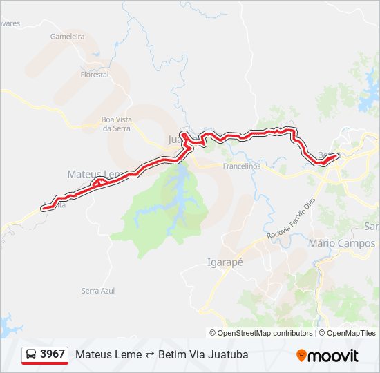 3967 bus Line Map