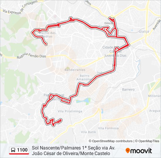 Como chegar até 1100 Auto Peças em Belo Horizonte de Ônibus ou Metrô?