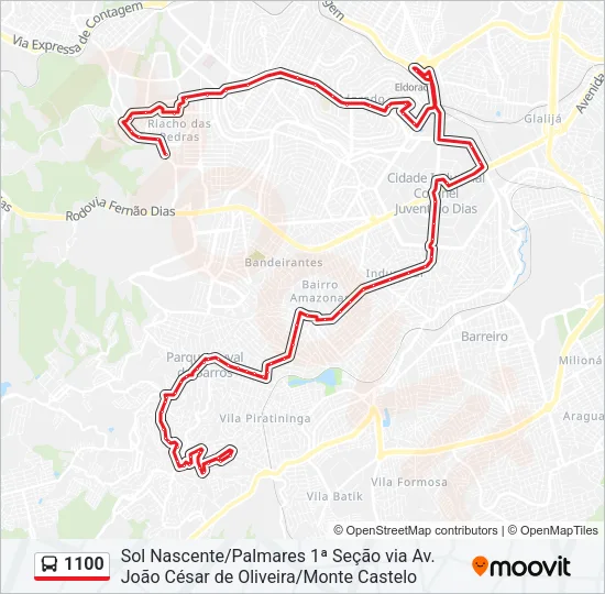 1100 Bus Line Map