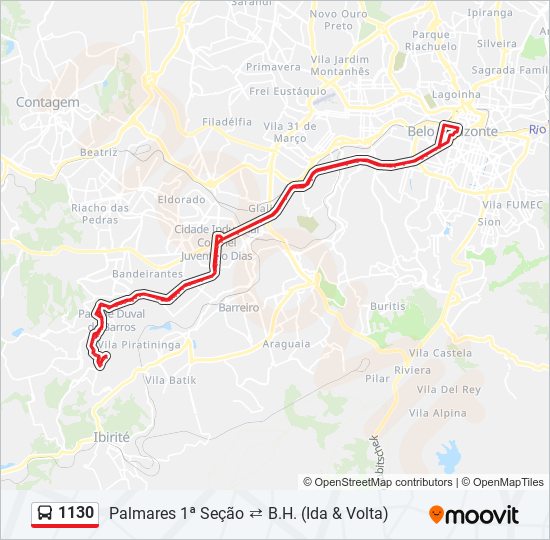 Mapa de 1130 de autobús