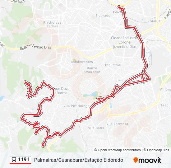 1191 Bus Line Map