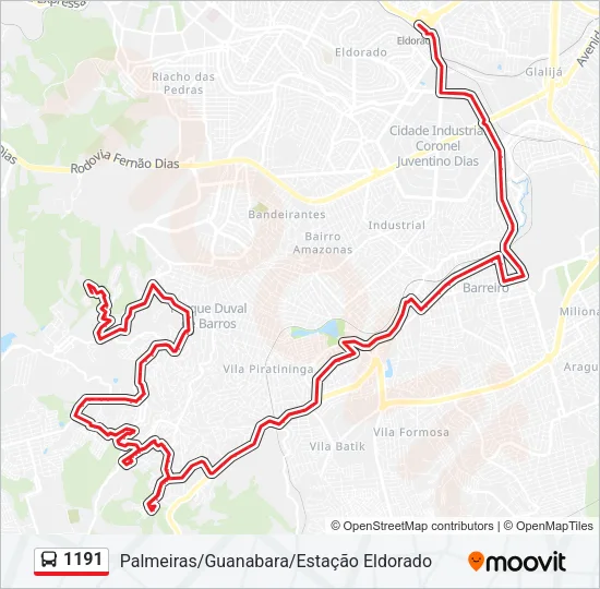 1191 Bus Line Map