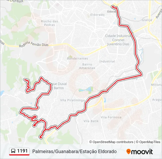 1191 Bus Line Map