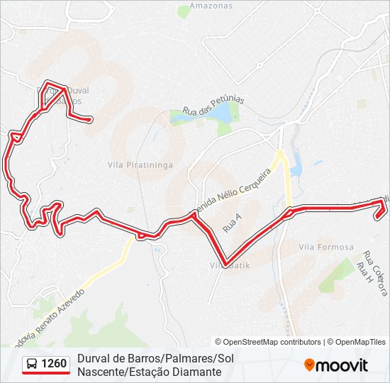 1260 bus Line Map