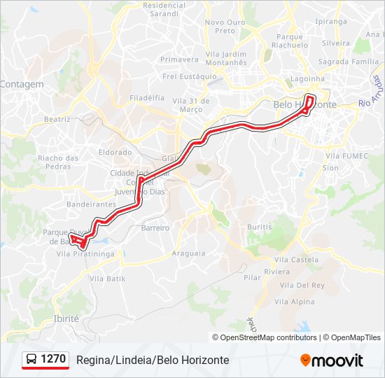 Mapa de 1270 de autobús