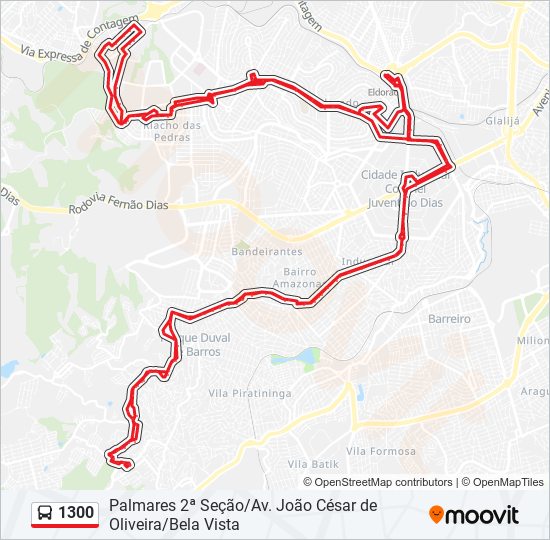 1300 bus Line Map