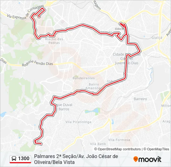 1300 Bus Line Map